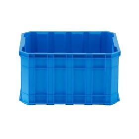 (3 pack) 8.5 Gallon Stackable Plastic Utility Crate, Blue